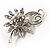 Light Blue Crystal Floral Brooch (Silver Tone) - view 5
