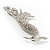Oversized Clear Crystal Peacock Brooch - view 9