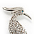 Oversized Clear Crystal Peacock Brooch - view 2