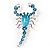 Large Blue Crystal Scorpion Brooch - view 5