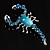 Large Blue Crystal Scorpion Brooch - view 2