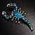 Large Blue Crystal Scorpion Brooch - view 10