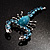 Large Blue Crystal Scorpion Brooch - view 3