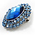 Sky Blue Crystal Button Shaped Fashion Brooch - view 3