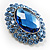 Sky Blue Crystal Button Shaped Fashion Brooch - view 5