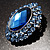 Sky Blue Crystal Button Shaped Fashion Brooch - view 4