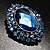 Sky Blue Crystal Button Shaped Fashion Brooch - view 6
