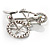 Rhodium Plated Crystal Bicycle Brooch - view 9