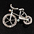 Rhodium Plated Crystal Bicycle Brooch - view 2