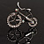 Rhodium Plated Crystal Bicycle Brooch