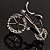 Rhodium Plated Crystal Bicycle Brooch - view 5