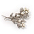 Whimsical Imitation Pearl Floral Butterfly Brooch - view 7