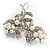 Whimsical Imitation Pearl Floral Butterfly Brooch - view 4