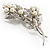 Whimsical Imitation Pearl Floral Butterfly Brooch - view 5