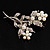 Whimsical Imitation Pearl Floral Butterfly Brooch - view 3
