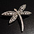 Classic Crystal Dragonfly Brooch (Silver Tone) - view 7
