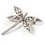 Classic Crystal Dragonfly Brooch (Silver Tone) - view 3