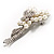 Elegant Imitation Pearl Crystal Butterfly Brooch - view 7