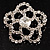 Small Fancy Clear Crystal Rose Brooch - view 2