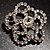 Small Fancy Clear Crystal Rose Brooch - view 5