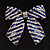 Large Enamel Crystal Bow Brooch (Blue) - view 10