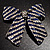 Large Enamel Crystal Bow Brooch (Blue) - view 7