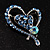 Blue Crystal Heart Brooch - view 9