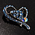 Blue Crystal Heart Brooch - view 10