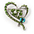 Green Crystal Heart Brooch - view 7