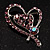 Lilac Crystal Heart Brooch - view 2