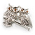 'Two Wise Owls' Clear Crystal Brooch - view 7