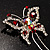 Red Crystal Butterfly With Dangling Tail Brooch - view 14