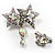 Pair of Stars and Flower Crystal Set Of 2 Brooches