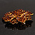 Victorian Corsage Flower Brooch (Amber Coloured) - view 6