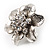 Tiny Crystal Flower Pin Brooch - view 4
