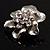 Tiny Crystal Flower Pin Brooch - view 5