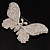 Gigantic Pave Swarovski Crystal Butterfly Brooch (Clear)