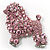 Gigantic Pink Crystal Poodle Dog Brooch - view 2