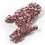 Gigantic Pink Crystal Poodle Dog Brooch - view 5