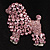 Gigantic Pink Crystal Poodle Dog Brooch - view 3