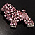 Gigantic Pink Crystal Poodle Dog Brooch - view 8