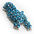 Gigantic Blue Crystal Poodle Dog Brooch - view 7