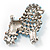 Gigantic Blue Crystal Poodle Dog Brooch - view 3
