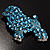 Gigantic Blue Crystal Poodle Dog Brooch - view 9