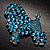 Gigantic Blue Crystal Poodle Dog Brooch - view 5