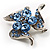 Dazzling Light Blue Crystal Floral Brooch - view 3