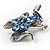 Dazzling Light Blue Crystal Floral Brooch - view 2