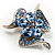 Dazzling Light Blue Crystal Floral Brooch - view 4