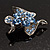 Dazzling Light Blue Crystal Floral Brooch - view 10