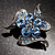 Dazzling Light Blue Crystal Floral Brooch - view 8